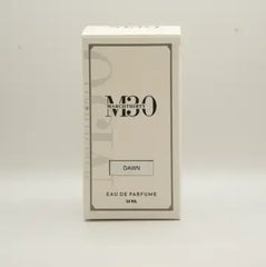 Dawn eau de parfum 50ml box with minimalist white packaging and black lettering