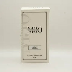 Limited edition perfume box labeled 'dollar' and 'Eau de Parfum 50ml' on a light background