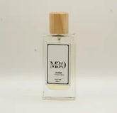 Clear glass perfume bottle with wooden cap and label reading 'dollar Limited edition'