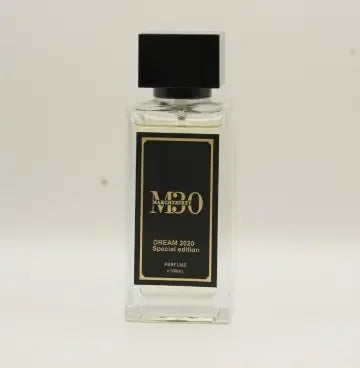 Dream 2020 Special Edition perfume bottle with black label and square black cap
